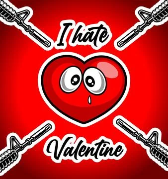 4 weapons and a heart Stock Illustration