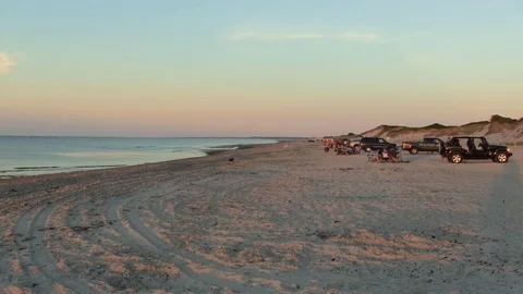 4 wheel drive beach access Stock Footage 81738092