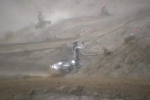 4 Wheelers Crash While Racing Motocross Stock Footage 505042