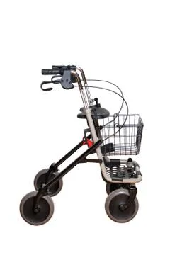 4 wheels trolley with basket for elders Stock Photos