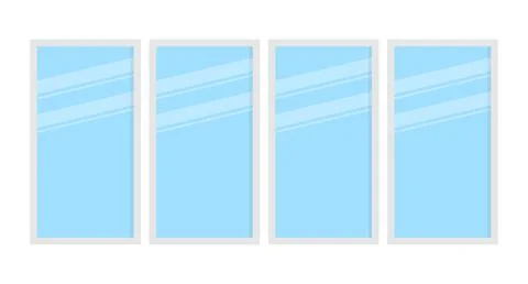 4 window glass icons. Vector. Stock Illustration