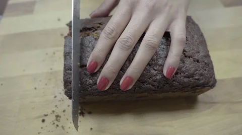 4 x slo-mo cutting cake Stock Footage 56285881