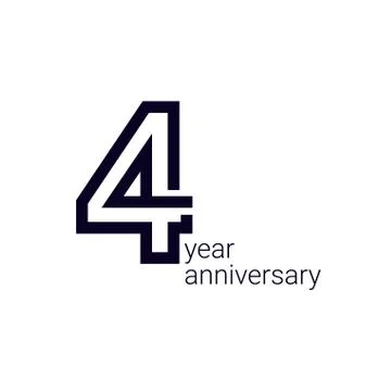 4 Year Anniversary Celebration Vector Template Design Illustration Stock Illustration