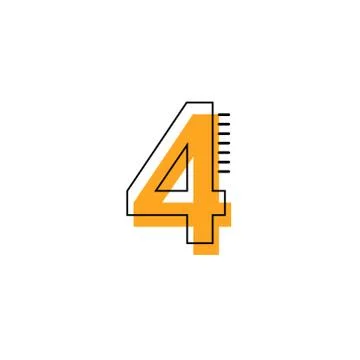4 Year Anniversary Vector Template Design Illustration Stock Illustration