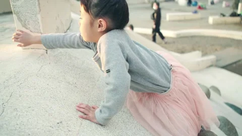 4-year-old kid playing outside on holidays Video stock 161858462