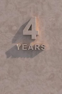 4 years 3d text Stock Illustration