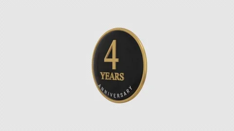 4 years anniversary rotate icon for cermony  Stock Footage 296920069
