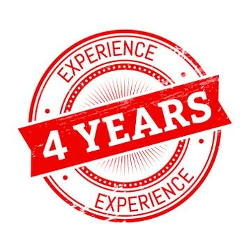 4 years experience round stamp 스톡 일러스트