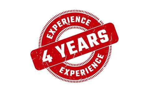 4 Years Experience Rubber Stamp Stock Illustration