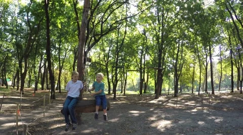 4 zp.mp4Two boys ride on a log and talk. Stock-Footage 59143812
