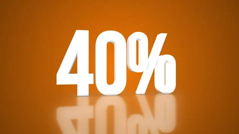 40% 3D Text spinning on an orange background. 360 Looped video. 4K 動画素材 276684621
