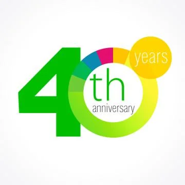 40 anniversary chart logo Stock Illustration