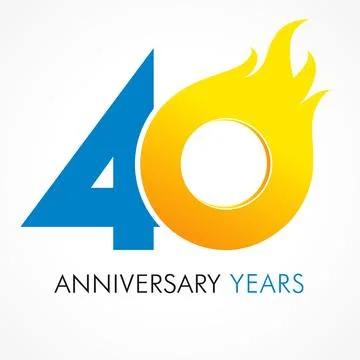 40 anniversary flame logo Illustrazione stock