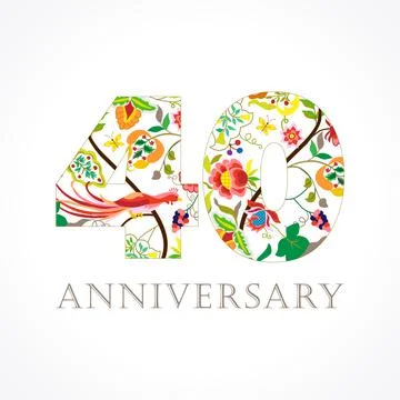 40 anniversary folk logo Stock Illustration