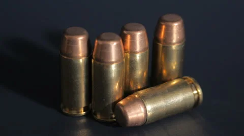 .40 caliber pistol bullets, ammunition ammo Stock Footage 46944485
