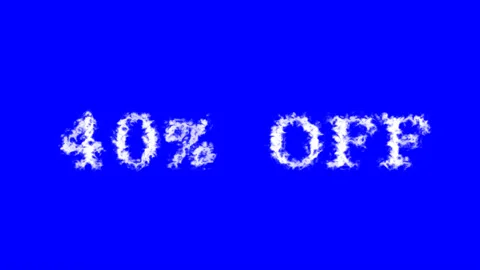 40% Off cloud text effect blue isolated background Stock Footage 138721609