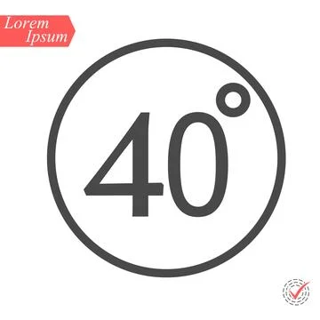 40 degrees icon,vector illustration. Flat design style. vector 40 degrees i.. Stock Illustration