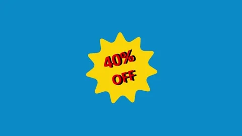 Up to 40% discount on a blue background. Suitable for marketing promotions,.. Video stock 306753116