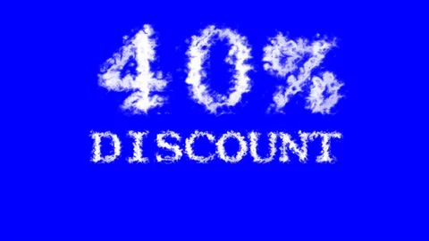 40% discount cloud text effect blue isolated background 스톡 동영상 139640235