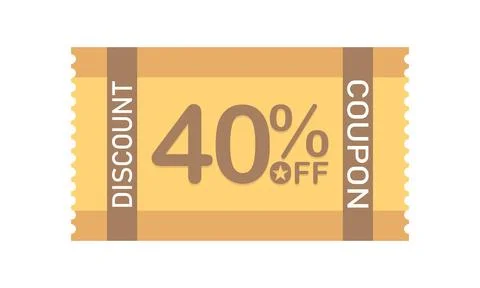 40% Off Discount Coupon Illustration
