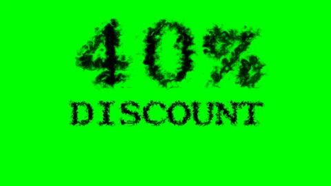 40% discount smoke text effect green isolated background Stock Footage 139628011