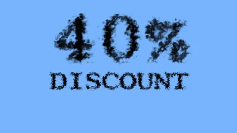 40% discount smoke text effect sky isolated background Stock Footage 139628027