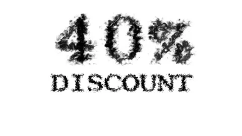 40% discount smoke text effect white isolated background Stock Footage 139628039