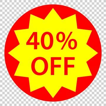 40% off discount sticker design Stock Illustration