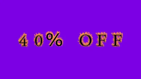 40% Off fire text effect violet background Stock Footage 136066402
