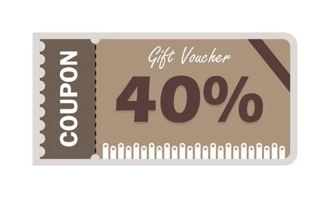 40% Off Gift Voucher Coupon Illustration