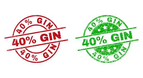 40% GIN Round Seals Using Distress Surface Stock Illustration