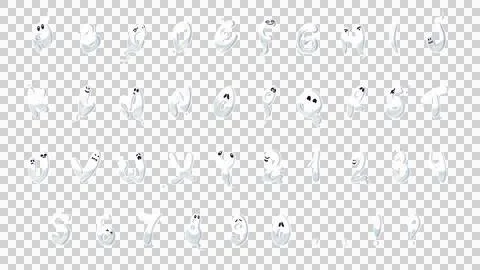 40 Halloween Ghost Font Characters Stock Illustration
