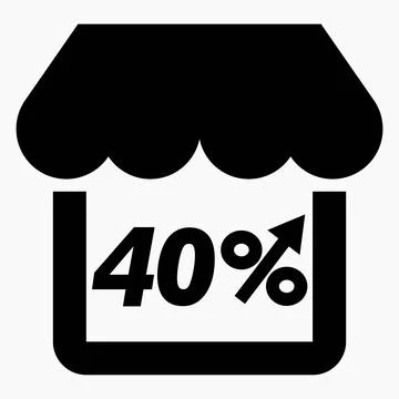 40% increase in store sales. Ilustración de archivo