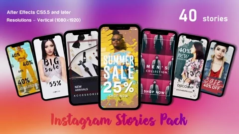 40 Instagram Stories Pack Stock After Effects