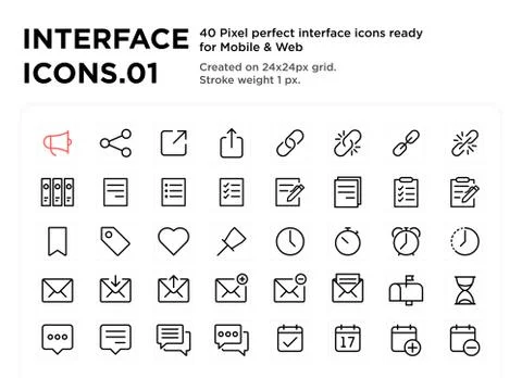 40 Interface Icons 01 Ilustração Stock