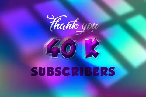 40 K  subscribers celebration greeting banner with liquid  Design Stock Illustration