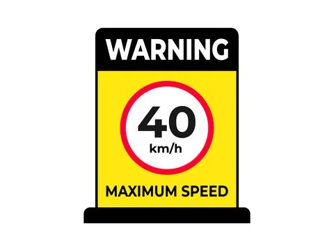 40 km per hour maximum speed limit traffic sign illustration Stock Illustration