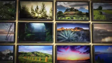 40 LCD Displays on Wall Modèle After Effects