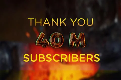 40 Million  subscribers celebration greeting banner with Hot Iron Design Stock Illustration