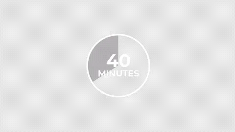 40 Minute Circular Countdown Timer Animation in 4K Stock Footage 336240517