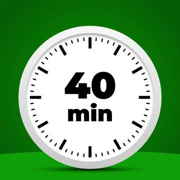 40 minute time clock countdown number icon design Stock Illustration