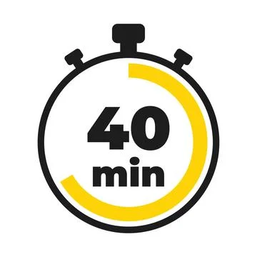 40 minute time clock countdown number icon design Stock Illustration