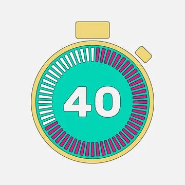 40 minutes timer icon, 40 min digital timer. Clock and watch, timer, countdown. Stock-Illustration