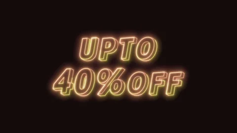 Up To 40% Off Neon Text Seamless Loop with Black Background 4K Video stock 311433236