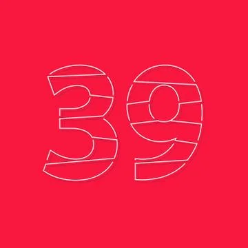 40 number, linear stroke font. Modern trendy, creative style design. For logo Stock Illustration