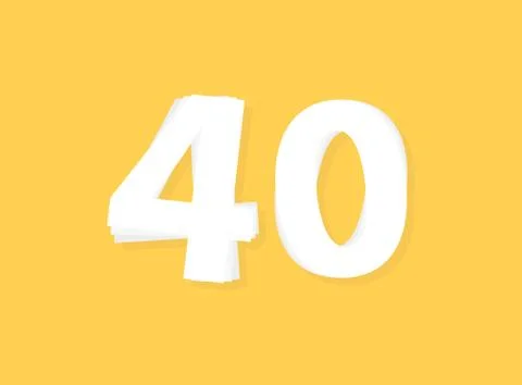 40 Number vector, modern layers design font. Eps10 illustration Stock Illustration