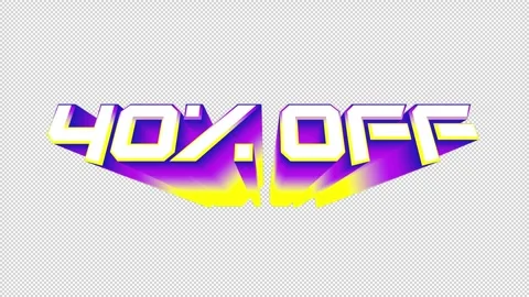 40 Percent OFF 3D Text Animation Transparent Alpha Stock Footage 272842725