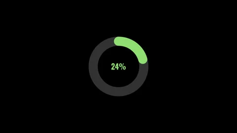 40 Percent Circular Pie Chart Progress Animation with Transparent Background Stock Footage 339582118