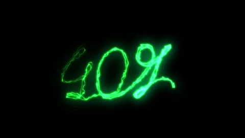 40 percent discount. Animated banner. Lightning. Inscription. Stock Footage 244581353