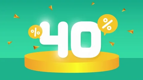 40 percent Off. Discount creative composition. 3d sale symbol with decorative Stock Footage 219024648